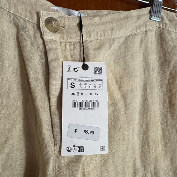 NEW Zara The Alana Linen Pant - Light Asymmetric Waist Cargo Pants (Size S) - Picture 4 of 6